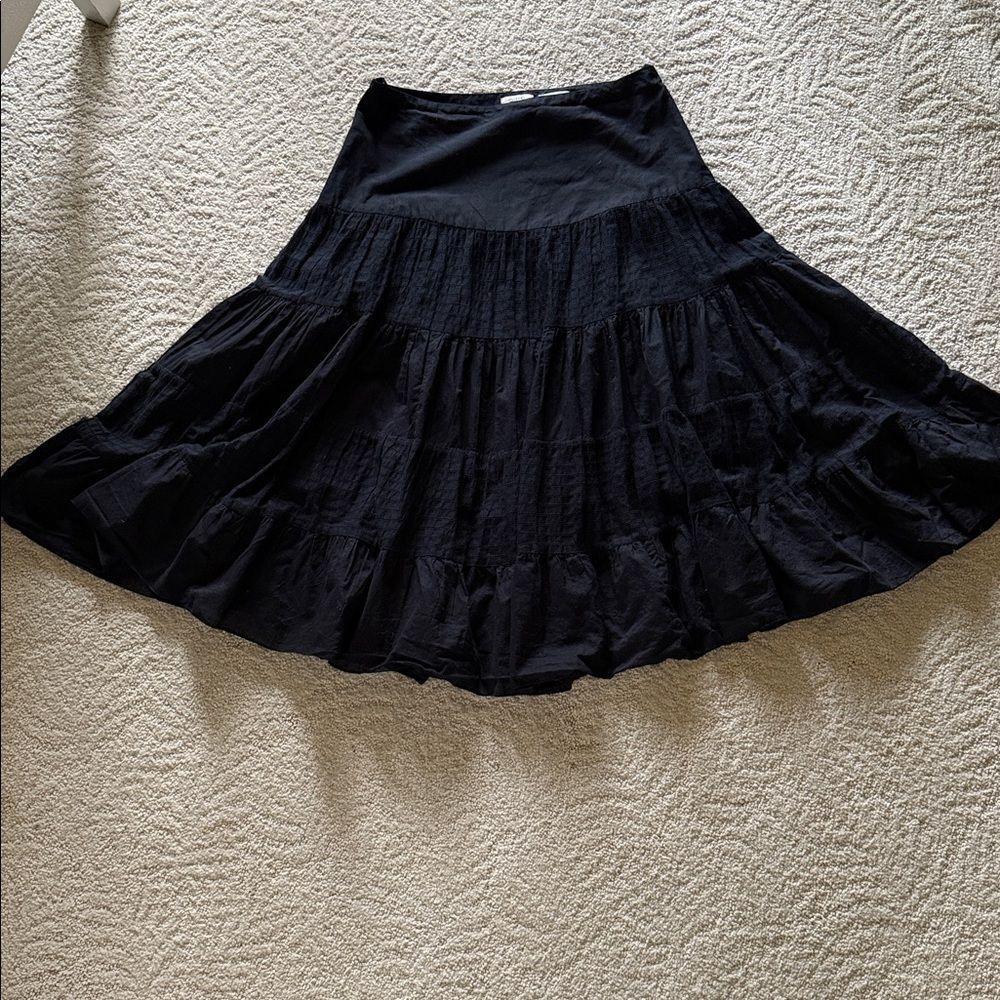 Vintage Oltre Full Tiered Black Women's Skirt Large